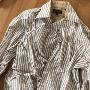 Brown and white striped shirt from Valda